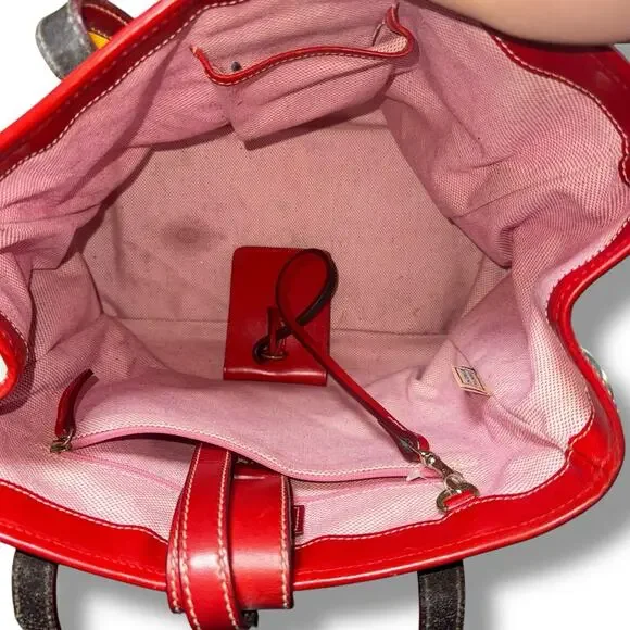 Dooney & Bourke Giraffe Print Leather Tote Purse w/ Matching Clutch & Key Case - Picture 8 of 11